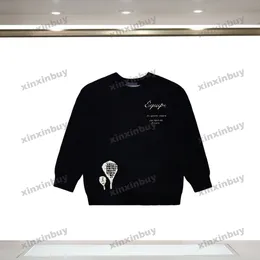 xinxinbuy 남자 디자이너 까마귀 스웨터 뜨거운 공기 풍선 편지 자카르 니트 파리 여자 검은 자주색 옐로우 흰색 s-2xl