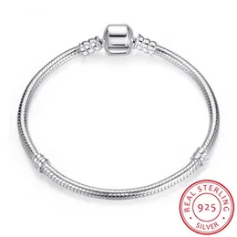 Vecalon Christmas Authentic 100% 925 Sterling Silver Snake Chain Bangle & Bracelet Luxury Jewelry 17-23CM319b