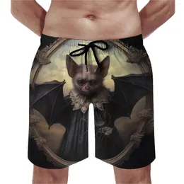 Męskie spodenki na desce nietoperza Gothic Mystic Hawaii Beach Short Pants Sportswear Szybki suchy wzór Pływające pnie