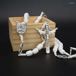 Hänge halsband rosenkrans bröllop korshalsband för män kvinnor religiös bild katolska kristna smycken utsökt gåva