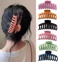 Koreańskie pazurki do włosów Eleganckie mroczne akrylowe klipsy do włosów dla kobiet Big Ponytail Click Pure Color Hair Spin Claws 5121952