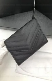 Top quality Genuine Leather Holder Wallets Luxurys Designers Fashion handbag Men Women039s COIN CARD Holders Black Lambskin Min7484762