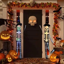Andra evenemangsfestleveranser Halloween LED -dekoration blinkande ljus hängande skalle skräck pumpkin bat hemsökt hus bar dekorationer 230923