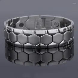 Braccialetti a maglie Bracciale in acciaio inossidabile Gioielli per l'equilibrio energetico da uomo Moda Magnetico Salute Proteggi Regalo di Natale per lui