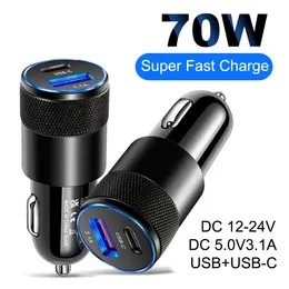 Cell Phone Chargers PD Car Charger 70W Car Phone Charger USB Type C Fast Charging in Car USB-C Adapter For Mobile 3.0 230922