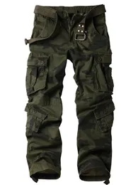 Herrbyxor Akarmy Men's Casual Cargo Pants Military Army Camo Pants Combat Work Pants With 8 Pocketsno Belt 230922