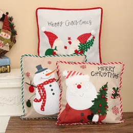 Christmas decorations Santa Claus pillowcase imitation linen pillowcase square pillowcase cushion pillowcase