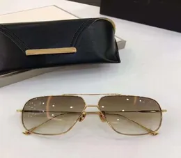 Vintage Square Sunglasses for Men 7805 Metal Gold Frame Brown Gradient Lenses Mens sunglasses occhiali da sole New with box9243242