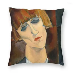 Travesseiro Madame Kisling Capa de lance decorativa para casa Amedeo Modigliani Pintura 40x40cm Fronha para sala de estar