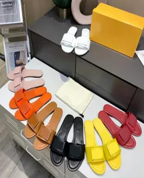 2021 Designer Leather Women Sandals Summer Flat Slipper Fashion Beach Woman Shoes Rainbow F Letters Slippers Intellectual Lady Besity Big Size35-42 with box1287956