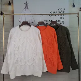 冬のウールのセータートップ刺繍入りスウェットシャツLOEデザイナーラウンドネックパーカー太いセーターメン女性ルーズプルオーバーコート豪華なブランドの服