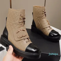 stivale di design di qualità Knight Boot Scarpe stringate piatte Apertura con cerniera regolabile Stivali da moto Donna Calzature di design di lusso-2