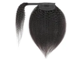 HOOk Loop Ponytails Kinky Straight Brazilian Peruvian Virgin Human Hair 824inch Yaki Natural Color Indian Human Hair 100g Hair 9287993