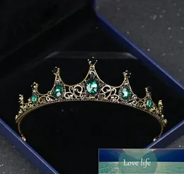MVEXO Fashion Elegant Vintage Small Baroque Green Crystal Tiaras Crowns for Women Girls Bride Wedding Hair Jewelry Accessories5359136