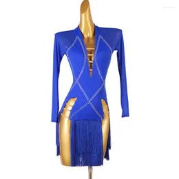 Stage Wear Latin Dance Dress Women Sexy Tassel Professional Competition Adult Children High-end Custom Costume Salsa Rumba Clothes