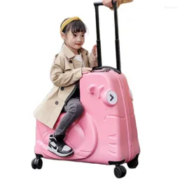 Suitcases Lovely Snail Luggage Can Be Mounted Children's TrolleyBox Female Universal Wheel 20 "24" Suitcase Travel Trailer Aluminium Alloy