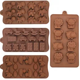 Other Event Party Supplies Animal Chocolate Mold Dinosaur Cartoon Silicone Hippo Bear Trojan horse Suitable for Candy Ice Cube Pastry Baking Tools 230923