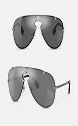 Men Women Designer Sunglasses Concise Metal Plated Temples VE2243 Clam Frameless One Piece Sunglasses Original Box3987237