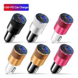 Quick USB C USB-C Type C PD Car Charger Fast Charging Charger Portable Battery Charger للهاتف المحمول للسيارة لـ iPhone 11 12 13 14 15Pro