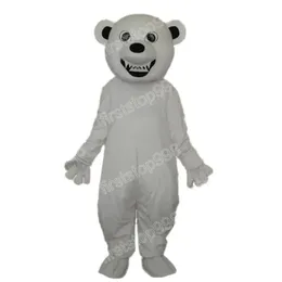 Halloween White Polar Bear Mascot Costume Top Quality Cartoon Anime Theme Character vuxna storlek Julfest utomhus reklamdräkt