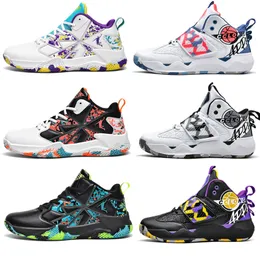 Basketball Shoes Mens High Top Childrens and Teenagers Sneakers Non Slip and Breathable Women Elementary School Female Cushion Sports Trainers B018