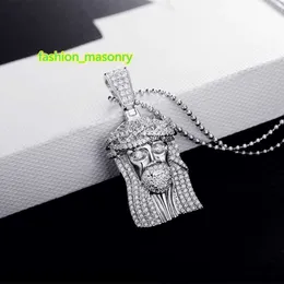 Personalizado passe diamante tester hip hop vvs moissanite pingente colar gelado 925 prata avatar de jesus pingente jóias masculinas