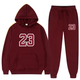 Men's Tracksuits Sportswear Men Women 16 Colors 2 Piece Loose Hoodie Fleece Sweater Pants Set Couple Wear 230923