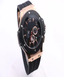 NOVA marca de luxo AAA men039s relógio mecânico automático GRANDE ouro grade de aço inoxidável mostrador pulseira de borracha preta BANG designer wri7946604