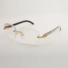 Novo design corte lente transparente armação de óculos buffs 3524028 templos de chifre naturais puros tamanho unissex 56-18-140mm express2190