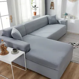 Pokrywa krzesełka zwykła sofa narożna do salonu Elastyczna spandekna Couch Couch Okładka rozciągnięta lakierka l Kształt Need Kup 2pcs 230923