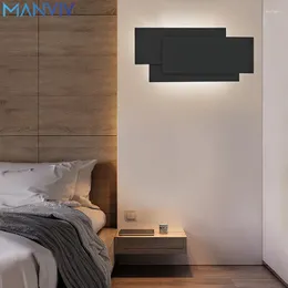 Wall Lamp MANVIV LED Sconce Lighting Black White Modern Minimalist Indoor Living Room Decoration Aisle Light For Corridor Bedroom