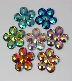 30pcs 30mm AB color Flower shaped resin rhinestones crystal flatback stones for Jewelry Crafts Decoration ZZ5268071461