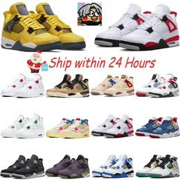 jordens4 Jumpman 4 Designer Pine Green 4s basketballs shoes sneakers mens womens Military Black Cats Canvas shoe Thunder red Cement Plate-forme trainers size 36-45