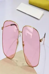 Gold Pink Square Sunglasses for Women Men Pilot Glasses Sonnenbrille occhiali da sole uv400 protection with box8512202