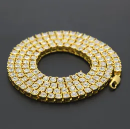 30inch 105g 18k gold filled Necklace Hiphop drill single row full necklace hiphop jewelry gold necklace for men7917097