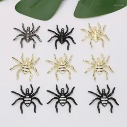 Charms 10PCS Halloween Spider Alloy Dripping Oil Pendant Charm Spray Paint Black Keychain Earring Material Crafts