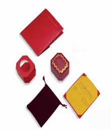 Classic Red Designer Jewelry Box Set High Quality Cardboard Rings Necklace Bracelet velvet jewelry box Included Cericate Flannel and Tote Bag8770391