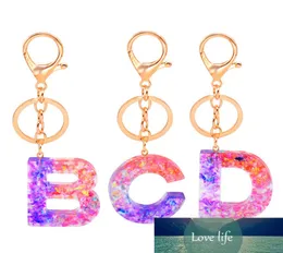 Cute Acrylic Key Chains 26 Initials Letter Pendant Key Chains Car Sequins Keyrings Key Ring Holder Charm Bag Accessories Gift2048611