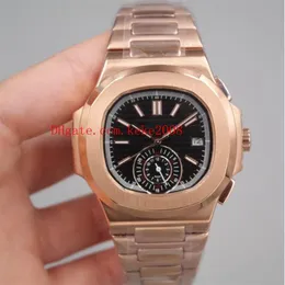 3 ملونة فاخرة عالية الجودة ساعة العلامة التجارية 40 5 مم Nautilus 5980 1R-001 الكلاسيكية 18K Rose Gold Asia الشفافة التلقائية ME262J