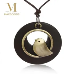 woman jewelry statement necklaces pendants Bird Wooden Bead pendant vintage Long necklace women chrismas gift7962849