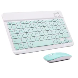 Ultra-Slim Bezprzewodowy klawiatura Bluetooth i myszy Przenośna klawiatura myszy dla Apple iPad iPhone iOS 13 Tablet Smartfon