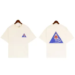 Designer Rhude Off White T Polo Shirt Triangle Print Crewneck Athleisure Kort ärm Mens och kvinnor Lossa tröjor ifoe