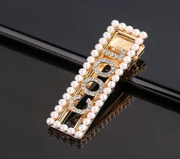 Gold Letter Cool Kiss Girls Hair Clips Pearl Crystal Hairpin Barrettes Week Monday Sunday Hairs Fashion Jewelry for Women Girl9841865