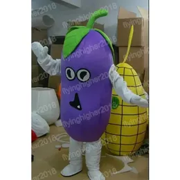 Halloween Lila Aubergine Maskottchen Kostüm Erwachsene Größe Cartoon Anime Thema Charakter Karneval Unisex Kleid Weihnachten Fancy Performance Party Kleid