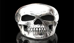 New Gothic high detail 316L stainless steel glossy skull ring men039s punk party jewelry size 6131142116