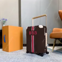10A Designer Bagage Personlig inledande randmönster Klassiskt bagage mode unisex bagage rod rotary universal hjul tweed resväska