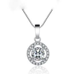 Luxury Circle Designer Big Diamond Pendant Necklaces 925 Silver CZ Zircon Diamond Link Chains Choker Short Necklace for Women Jewe238e