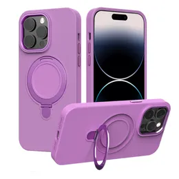 Płynny silikonowy metalowy metalowy magsafe case na iPhone 15 Pro Max 14 13 12 Soft Culf Cake Protection Conque z pakietem detalicznym