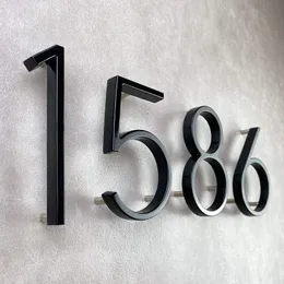 Garden Decorations Floating Exterior House Number 5inch Doorplate Letters Metal Address Sign Plate Outdoor Door Plaque Number Dash Slash Sign #0-9 230923