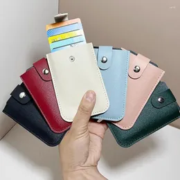 Kortinnehavare utdragna ID-kort Holder Big Capacity Women Thin Business Wallet Coin Pouch Case Bag Slim Bank Organizer